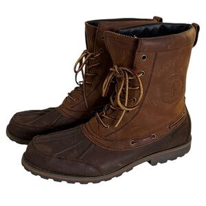 Polo Ralph Lauren Men's Brown Leather Classic Outdoor Rugged Lace Up Boots Sz 11